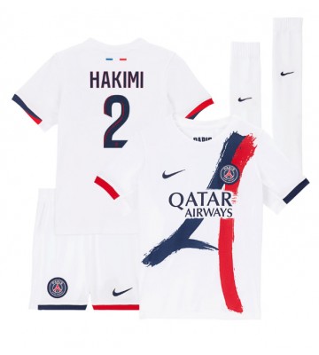 Paris Saint-Germain Achraf Hakimi #2 Segunda Equipación Niños 2024-25 Manga Corta (+ Pantalones cortos)